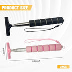 2PCS Car Side Mirror Squeegee, Retractable Vehicle Rear View Mirror Cleaning Wiper for Rainy Foggy Weather, Portable Auto Window Glass Cleaner Squeegee, Universal Fit (Black/Pink) - Image 2