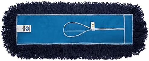 Nine Forty 18-Inch Premium Nylon Dust Mop Replacement Head - Heavy Duty Mop Head Refill for Industrial, Commercial, and Residential Cleaning - Dry Floor Duster for Hardwood Surfaces - Blue (1-Pack) by NineForty