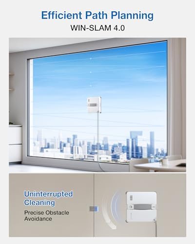 ECOVACS (2026 Version) WINBOT Mini Window Cleaning Robot - Compact Design, Dual Nozzles with Ultrasonic Spray, 9-Stage Protection System, Intelligent Path Planning, 3 Cleaning Modes - Image 7