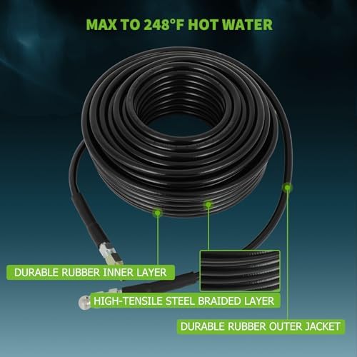100ft Pressure Washer Hose 5800psi 1/4 Inch with 1/4" Female NPT Coupler - Image 4