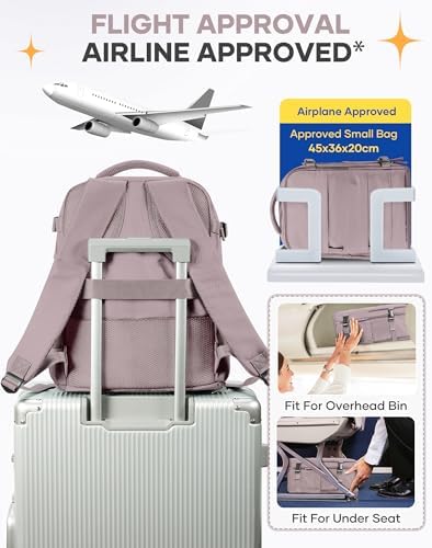 Travel Backpack Carry On Flight Aapproved Personal Item Travel Bag Mochila De Viaje Travel Backpack For Men Spirit Airlines Personal Item Bag 18x14x8 Carry On Backpack For Airplanes Lotus Root Pink - Image 7