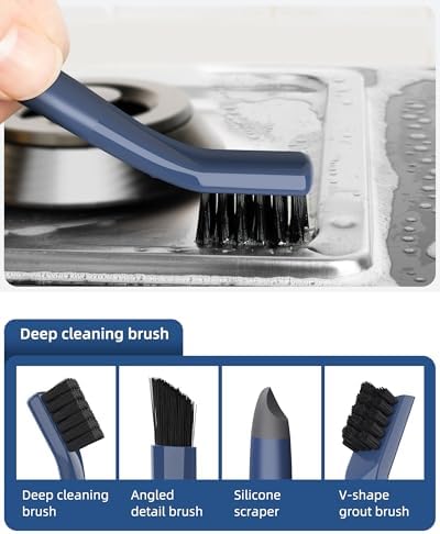 ROSEOK Grout Cleaner Brush Set, Detail Cleaning Brush Set, Nylon Bristles - Image 5