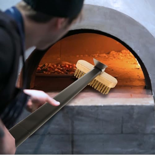 Pizza Oven Brush with Scraper,Grill Brush, Pizza Brush for Pizza Oven, 47.2 Inch Long Handle, Detachable Swivel Head Adjustable for Pizza Oven - Image 7