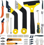 37 Pack Grout Removal Tool Kit, 3 Tile Grout Saws with 20 Extra Cleaning Blades, Hand Grout Saw and Caulk Remover Tool for Bathroom Showers, Ideal for Tile Grout Gap Cleaning and Repair by xoermioy