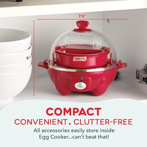 Dash Rapid Egg Cooker, 7 Hard Boiled Eggs, Red - Image 5