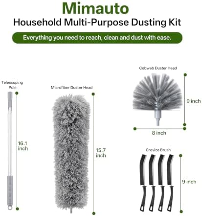 7-Piece Duster with Extension Pole, Cobweb Duster for High Ceiling - Image 6