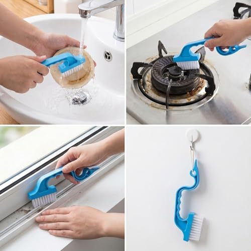 2 Pcs Window Track Cleaner Brush, Window Sill Cleaner Tool with Scraper - Image 6