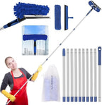 Window Squeegee Tool with Extension Pole: 20+ Feet Microfiber Scrubber Window Cleaning Kit for Rv Truck Bus Car Windshield - 3 to 14 Ft Spliceable Extendable Long Duster for High Outside Solar Panel by Unknown
