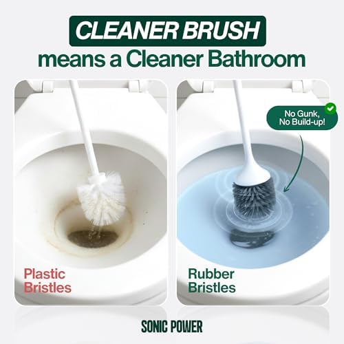 Electric Toilet Brush & Scrubber – Self Cleaning Silicone Toilet Bowl Brush with UVC Light, Rechargeable Wireless Spinning Toilet Brush & Holder Set, Wall Mount or Floor Standing (Pack of 1) - Image 4