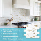 STICKGOO 10-Sheet Peel and Stick Backsplash, Calacatta Golden - Image 2