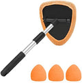 Extendable Car Windshield Cleaning Tool with Microfiber Pads, Orange by AUKEPO