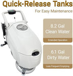 Commercial Auto Floor Scrubber Machine 16.3" Brush (168RPM) with 14.3 Gallon Dual Tanks, 3-in-1 Scrub/Wash/Dry, 1750m²/h Cleaning Rate, 59FT Cord for Malls/Hotels/Factories/Offices 110V - Image 6