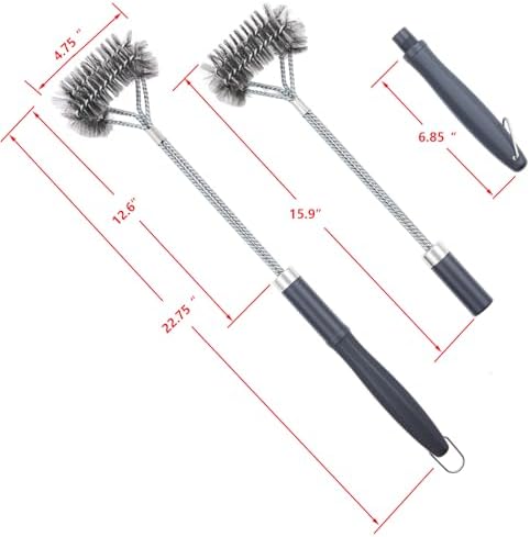 SUNRISE Fryer Brush with Long Handle (Stainless Steel with Plastic Handle, Double Brush) - Image 7