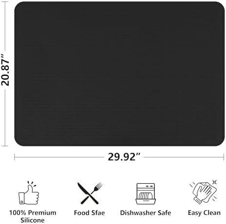 Stove Top Cover for Electric Stove- Range Covers for Electric Stove,Silicone XXL Dish Drying Mat, Glass Cooktop Covers, Flat RV Range top Mats (Black, 30"x21") - Image 2