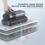 AIRTHEREAL M1 Mattress Vacuum Cleaner, 6 in 1 Bed Vacuum with High-Frequency Vibration - 80,000 RPM Dual Brushroll Rotation, UV-C Light, 14Kpa Suction, Dust Sensor, Ultrasonic and Heating Tech - Image 4