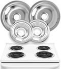 Electric Stove Drip Pans Set of 4 (2 x 6-Inch & 2 x 8-Inch) Stove Drip Pans for Electric Stove for Whirlpool, Maytag, KitchenAid & More - Compatible with W10196405 & W10196406 Stove Burner Drip Pan by LindasEssentials