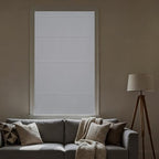 RYB HOME No Drill Blackout Roman Shade, Cordless Magnetic Faux Linen Roman Window Shades for Indoor Windows, French Doors and Bedroom, Washable, White, W36 x H64, 1 Panel - Image 2