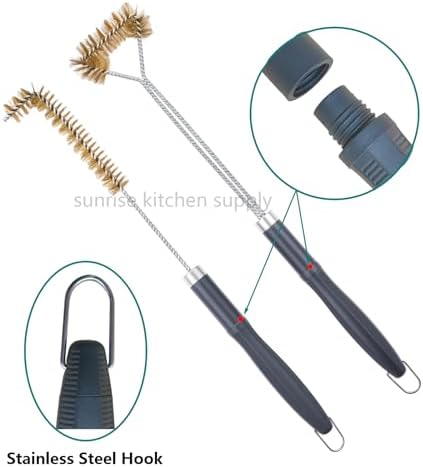 SUNRISE Fryer Brush with Long Handle (Brass with Plastic Handle, L and Single Brush) - Image 4