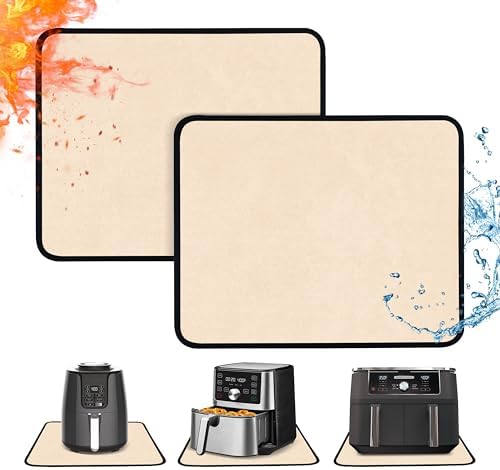 2 PCS Heat Resistant Mats for Countertop Air Fryer, 18x15in, Khaki by Amerbro