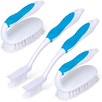 Scrub Brush Set, 4 Pack Deep Cleaning Brush Kit, Blue by HileSwan