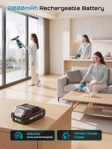SEESII Cordless Window Vacuum Squeegee Streak-Free for Mirrors Glass Tiles - Image 3