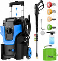 5000PSI Heavy Duty Pressure Washer, 3-Speed Adjustable Power Washer with 2-Stage Pull Rod, 4 Nozzles, 35FT GFCI Cord & 500ml Soap Bottle for Car, Home & Outdoor Cleaning,Blue by Toyqqeow