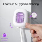 UV-C Toothbrush Sanitizer Case, Dual Light Cleaner Cover with Clear Window, USB-C Rechargeable Travel Holder for Electric and Manual Brushes, White - Image 3