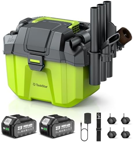 TaskStar Cordless Shop Vac, 2.6 Gal Portable Wet Dry Vacuum, Brushless by TaskStar