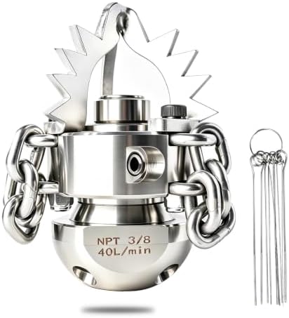 3/8 NPT Sewer Jetter Rotating Nozzle - Cutting Roots, for 2900 psi, 40L/Min (10.57GPM) Pressure Washers, Stainless Steel Drain Cleaning Tool, for Household sewers, Commercial Pipelines by zzhanff