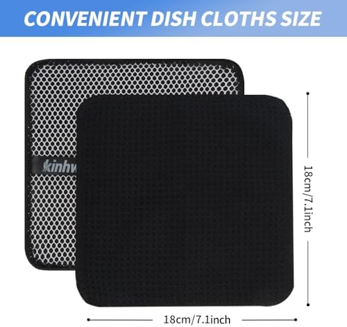 KinHwa Dish Cloths with Scrub Side, Microfiber Dish Rags Kitchen Washcloths - Image 7