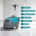 18'' Commercial Floor Scrubber Machine Walk Behind - Image 6