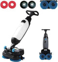 Floor Machine,Walk-Behind Commercial Floor Scrubber,Dual Brush Heads for Cleaning (43cm/16.9in Cleaning Width),Working Efficiency (12000ft²/h),for Restaurants/garages/Gyms White by Unknown