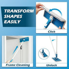 Wall Cleaner Mop with Foldable Panel, Baseboard Cleaner Tool with 55" Long Handle, Cleaning Mop Duster for Walls, Ceilings, Baseboards, Floors - Image 3