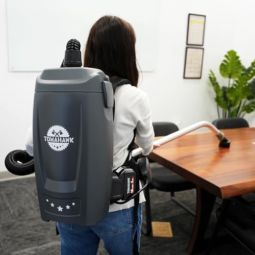 Tomahawk 18V Battery Powered Backpack Vacuum 6L for Janitorial Cleaning – Lightweight Cordless Commercial Vacuum with Quiet Operation - Image 2