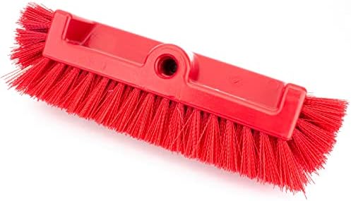 SPARTA Multi-Level Tile Scrub Brush 12" Wide Brush Head, Heavy-Duty Tile Cleaning Brush with End Bristles for Commercial Tiles, Tubs and Floor, Plastic, 12 Inches, Red, (Pack of 12) - Image 2