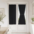 Vatge Front Door Curtains for Glass Window - Blackout Door Curtain Panel with Tieback for Living Room, 1 Panel, W25 x L54, Black by Vatge