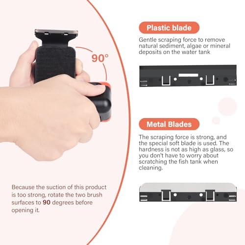 hygger Fish Tank Magnetic Glass Cleaner Two Detachable Algae Scraper for Aquarium Fish Tank，Floating Scrubber Brush Glass Algae Magnet Cleaning Tool for Medium Aquariums Tank - Image 3