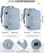 coofay Large Travel Backpack For Women Men Airline Approved Carry On Backpack Flight Approved Waterproof Sports Luggage Backpack Casual Daypack Hiking Backpack Grey Blue - Image 3