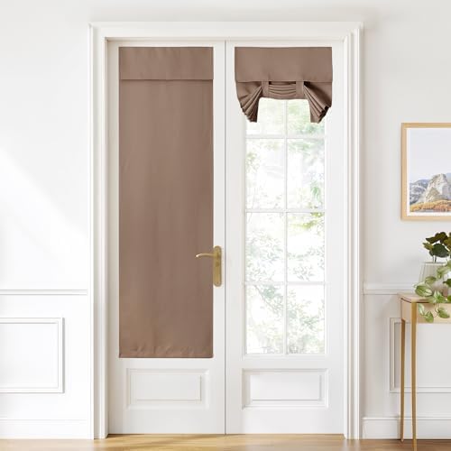 NICETOWN Cappuccino French Blackout Door Curtain for Front Window Cover by NICETOWN