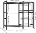 Hastatii Storage Rack Kitchen Baker's Rack - 3 Tiers 4 Baskets, Utility Coffee Bar, Air Fryer Stand with Steel Mesh Baskets - Image 3