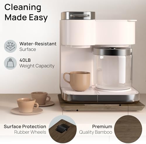 Ibyx Appliance Slider, Sliding Tray for Coffee Maker, 12 x 16 in, Brown - Image 4