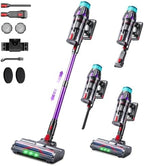 Cordless Vacuum Cleaner for Home,Self-Standing Stick Vacuum with Touch Screen,55KPa Suction,580W Motor & Up to 70-Min Runtime,Anti-Tangle Vacuum for Pet Hair,Carpet & Hardwood Floors by PraovadoIntelligentCleaning