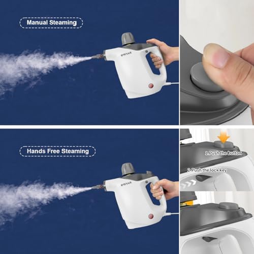TICYACK Handheld Steam Cleaner, 500ML & Continuous Steam, 16 PCS, White - Image 4