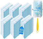 60 Count 360° Heavy Duty Duster Refills Compatible with Swiffer, Large Size-Extra Thick Disposable Electrostatic Duster Refill with 1 Short Handle for Furniture, Blinds, Ceiling Fans by Senowi