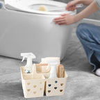 Portable Shower Caddy Plastic Shower Basket Organizer with Handle, Beige - Image 5