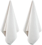 POLYTE Ultra Premium Microfiber Kitchen Dish Hand Towel Waffle Weave, 8 Pack (16x28 in, Off White) - Image 4