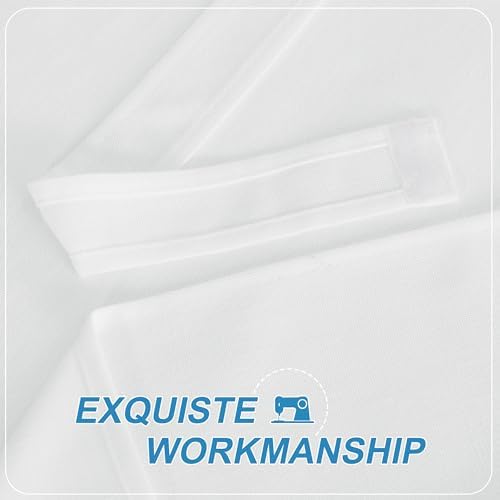 RYB HOME Short White Faux Linen Blended Window Curtains for Bedroom - Light Filtering Small Window Draperies Privacy for Kitchen Dining Home,1 Panel, 26W x 40L inches, Pure White - Image 6