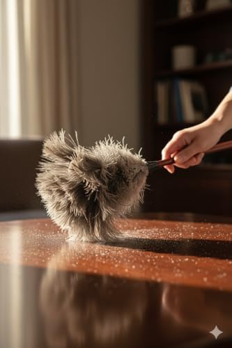 Premium Professional Feather Duster 21" | Natural Handheld Duster for Cleaning & Feather Mopping | Genuine Ostrich Feather with Long Wooden Handle | Eco-Friendly & Reusable (50 cm) - Image 4