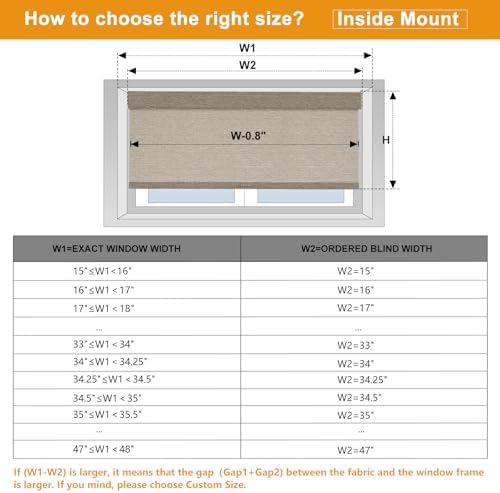 Persilux Light Filtering Roller Shades for Window Blinds,Cordless,Linen Fabric,Thermal Insulated Fabric UV Protection Shades for Home,Office,Bedroom,Door,Light Filtering-Light Brown,37" W X 72" H - Image 6