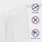 RYB HOME Faux Linen Side Door Curtain - Privacy Window Curtains for Patio French Door Front Door Sidelight Curtain Tie up Shade, 1 Piece, 12W x 72L Inches, Pure White - Image 3